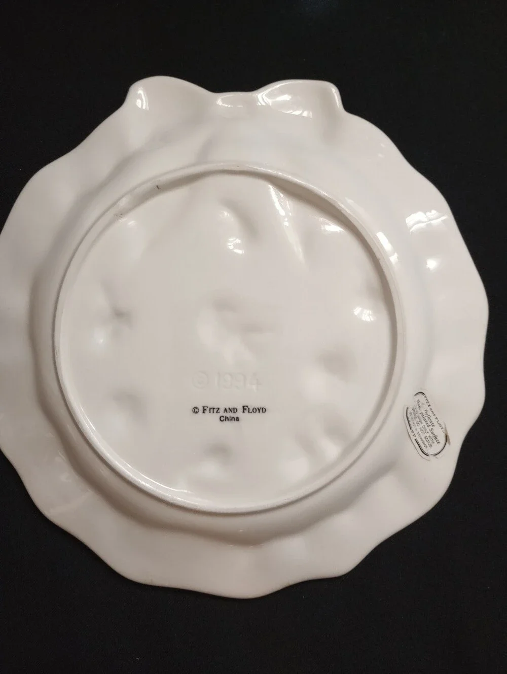 Vintage 1994 Fritz And Floyd Petit Vegs Blue Ribbon Canape Plate